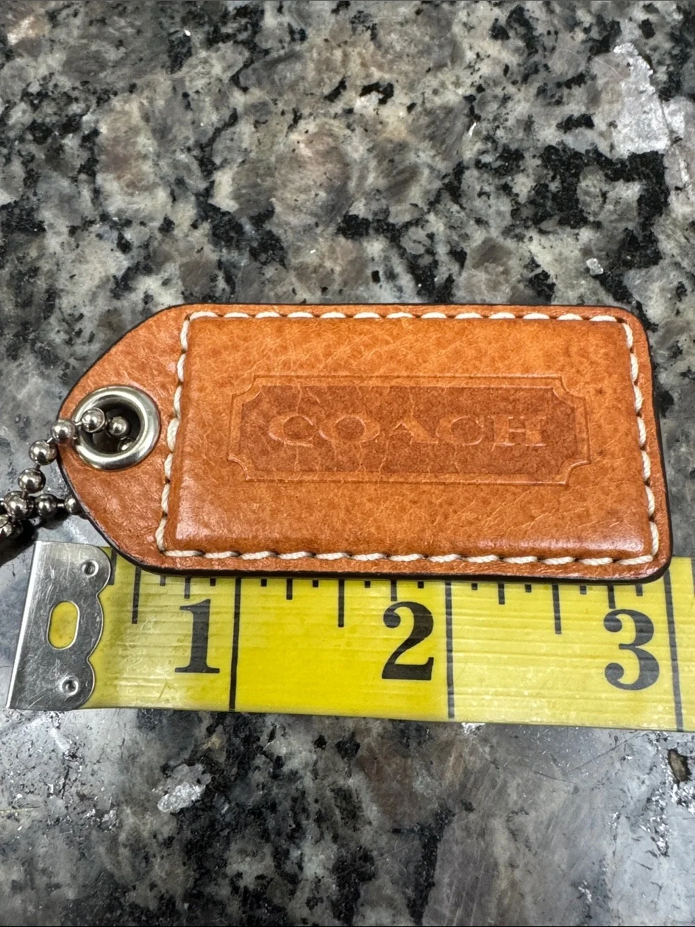 Coach Leather hang tag bag charm